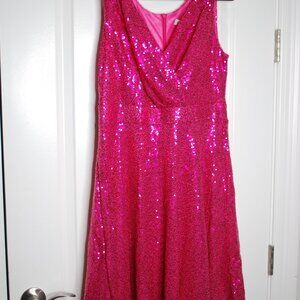 Pink Grace Karin Sequinned Midi Dress